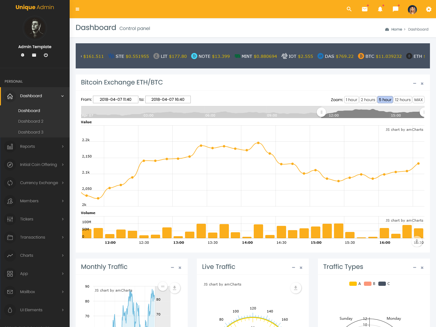 Crypto dashboard light