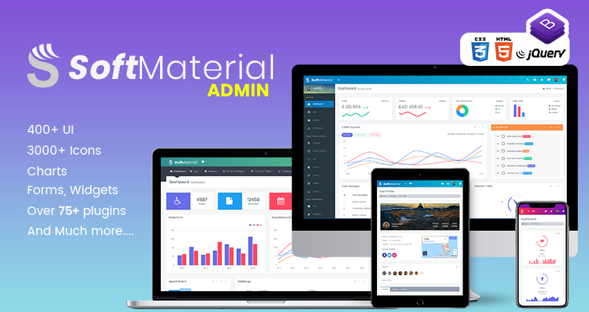 Soft Material Bootstrap 4 Admin Templates Web Apps