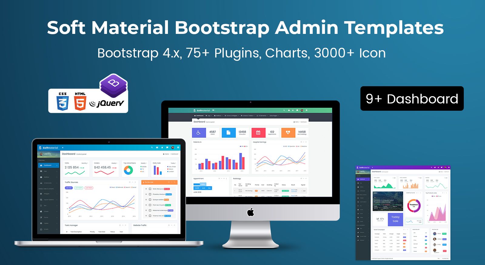 Bootstrap Admin Web App Templates & Dashboard UI Kit – Soft Material