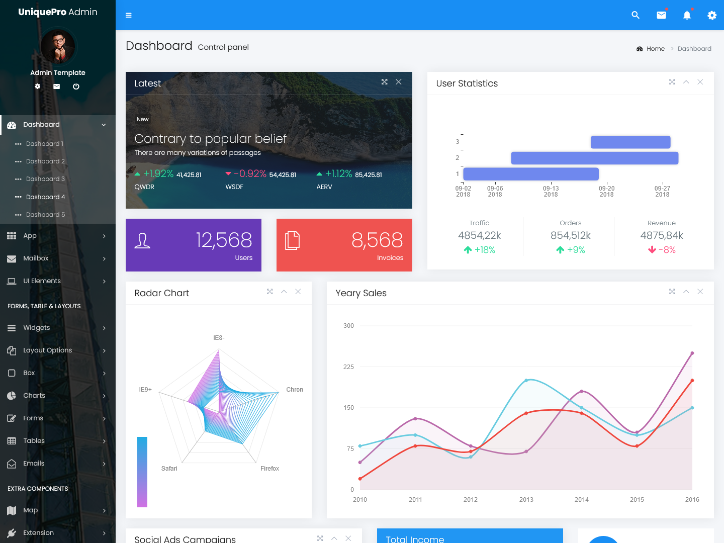 Bootstrap Admin Web App