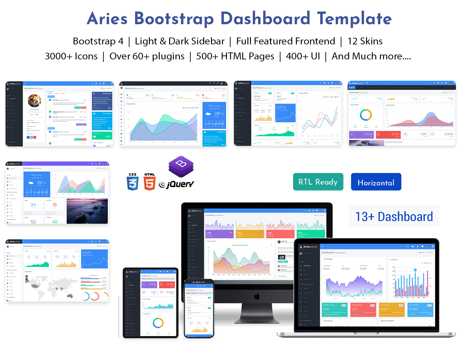 Premium Bootstrap Admin Template & UI Kit Dashboard – Aries