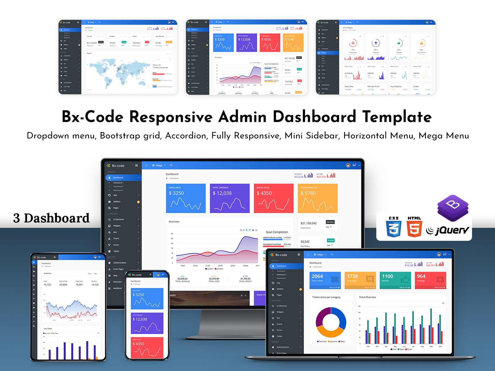 Responsive Bootstrap Admin Template & Dashboard UI Kit – Bx Code
