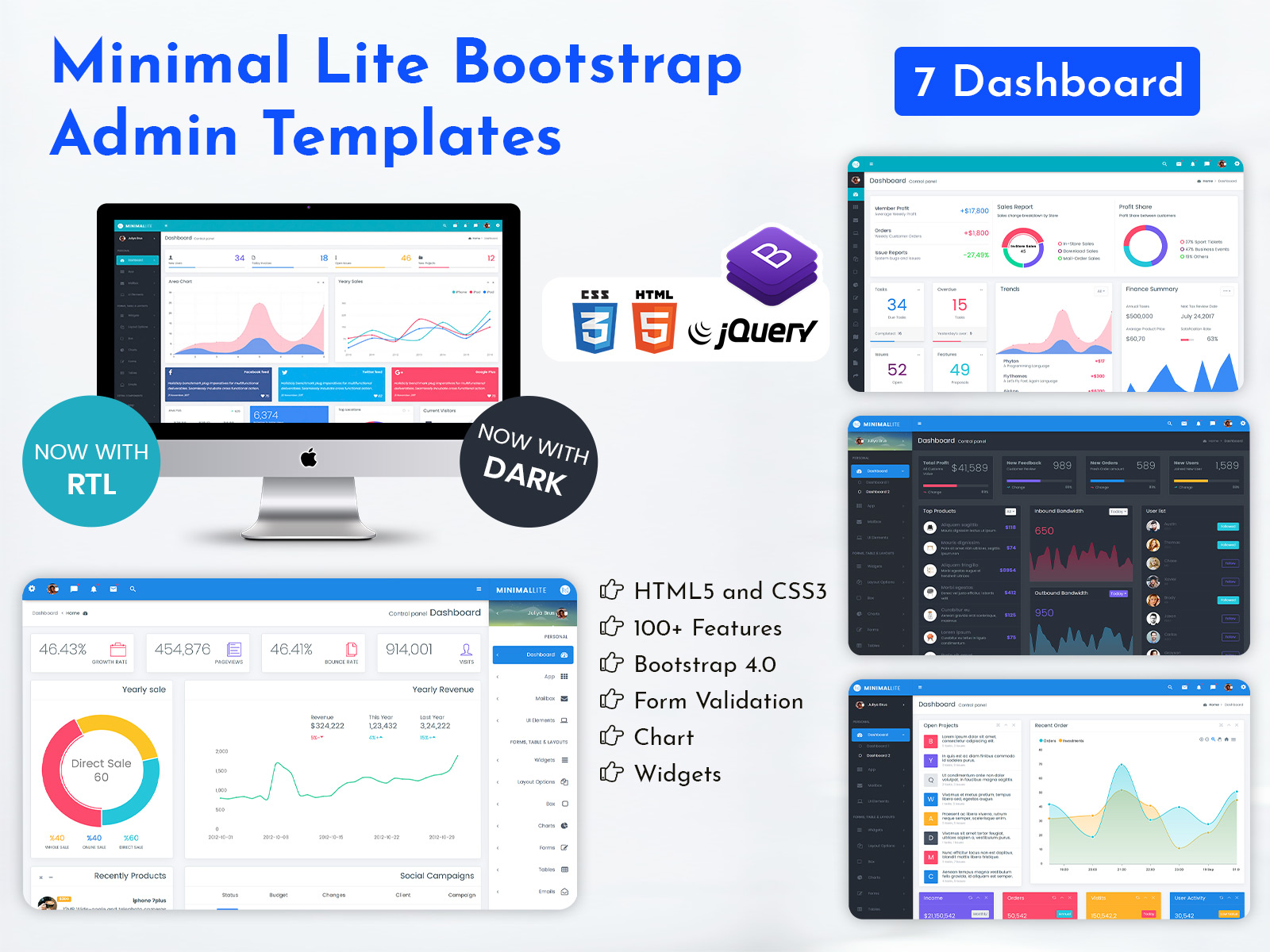 Bootstrap Admin Template Dashboard Web Application Kit – Minimal Lite
