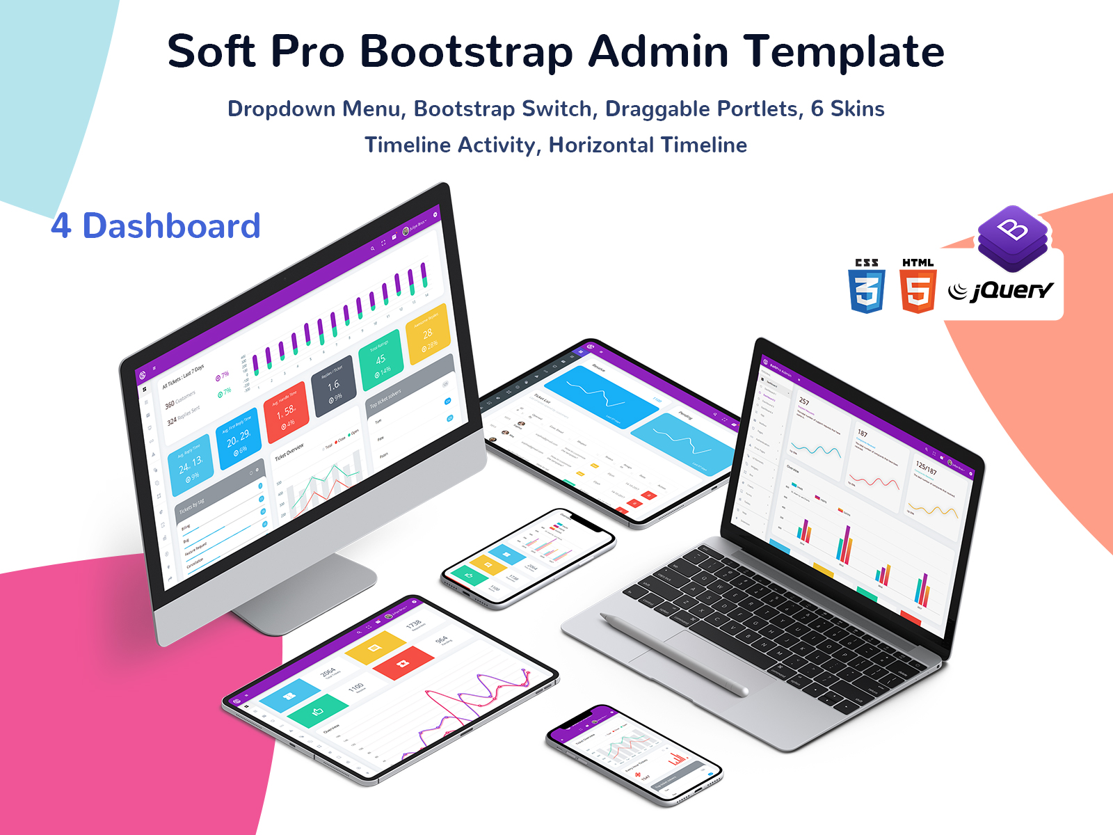 Bootstrap Admin Template With Responsive Admin Dashboard  – Soft Pro