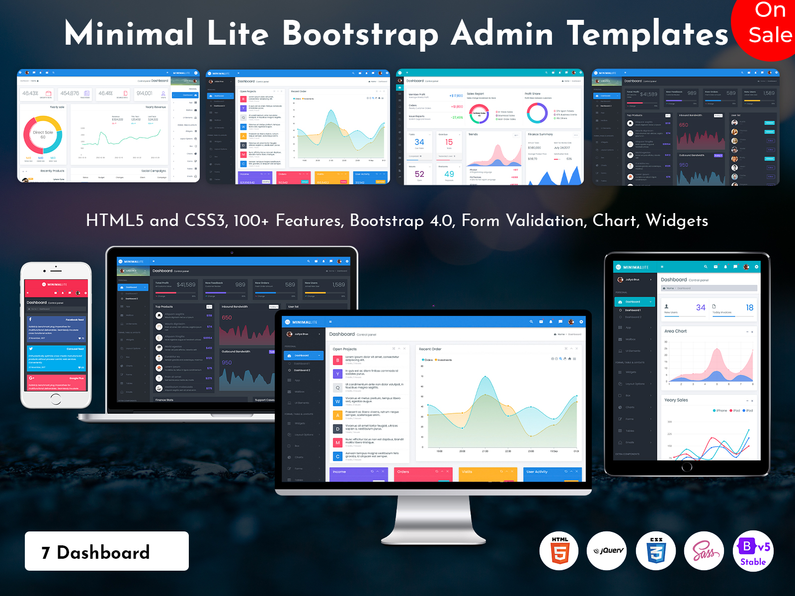 Responsive Admin Dashboard Template With UI Kit – Minimal Lite