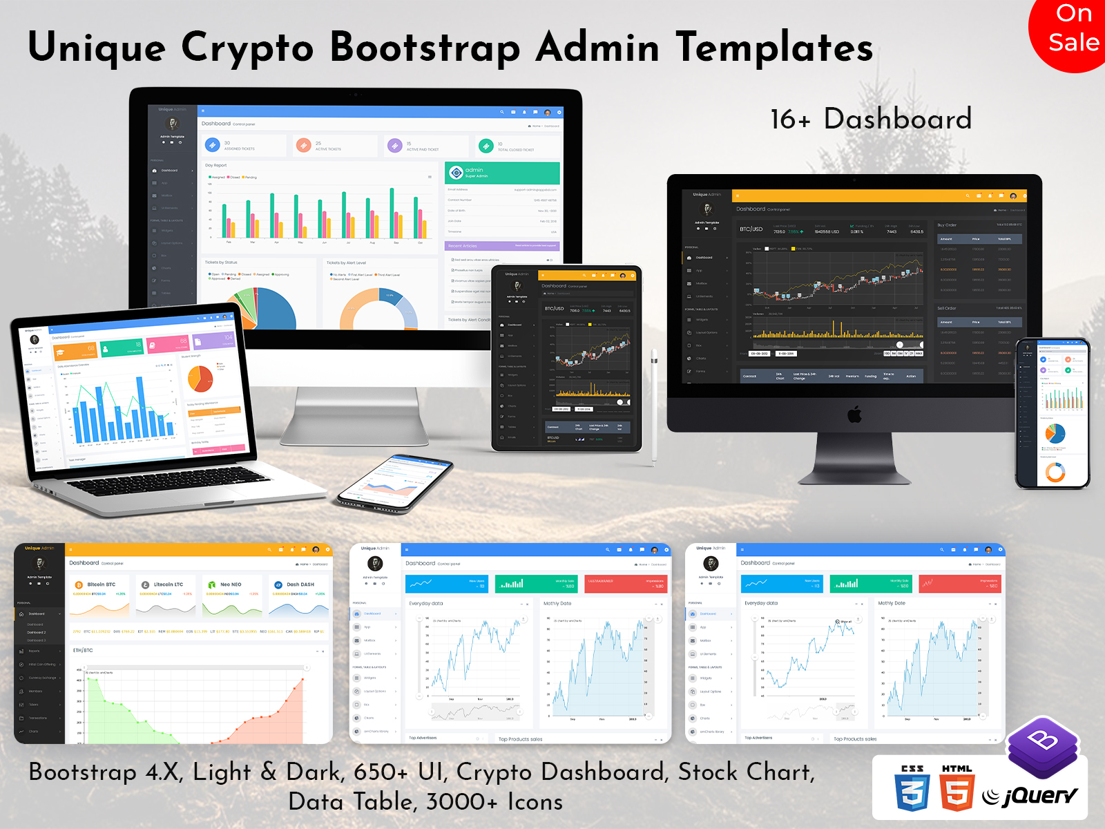 Premium Cryptocurrency Dashboard Admin Template – Unique