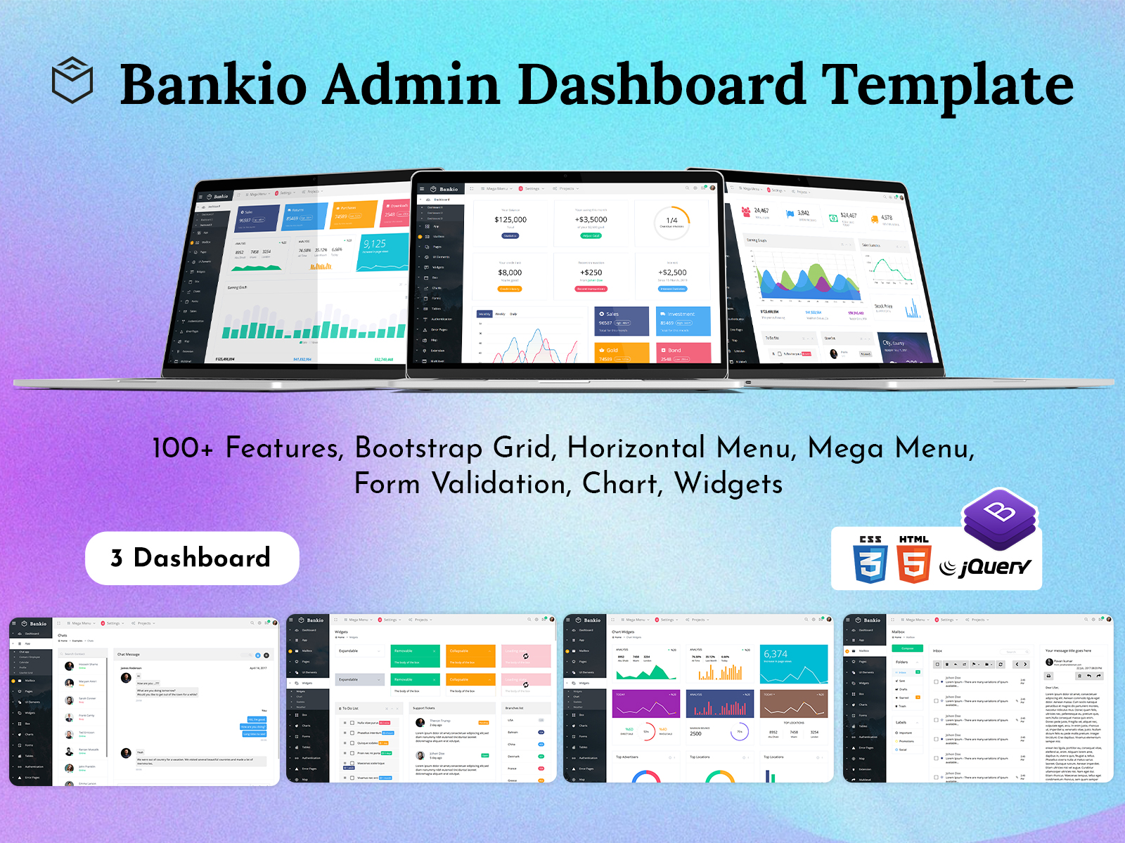 Responsive Admin Dashboard And WebApp Template – Bankio