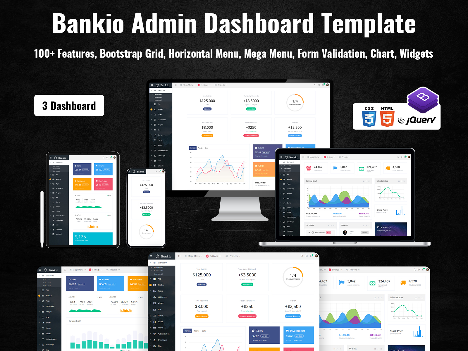 Responsive Admin Dashboard & Bootstrap UI Kit – Bankio