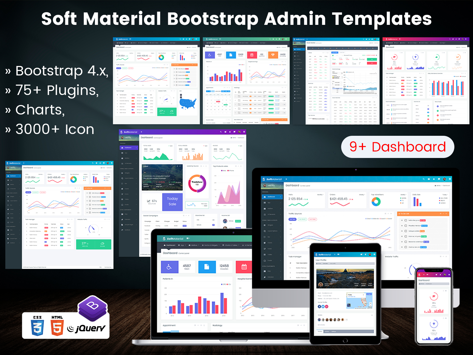 Soft Material Bootstrap Admin Templates