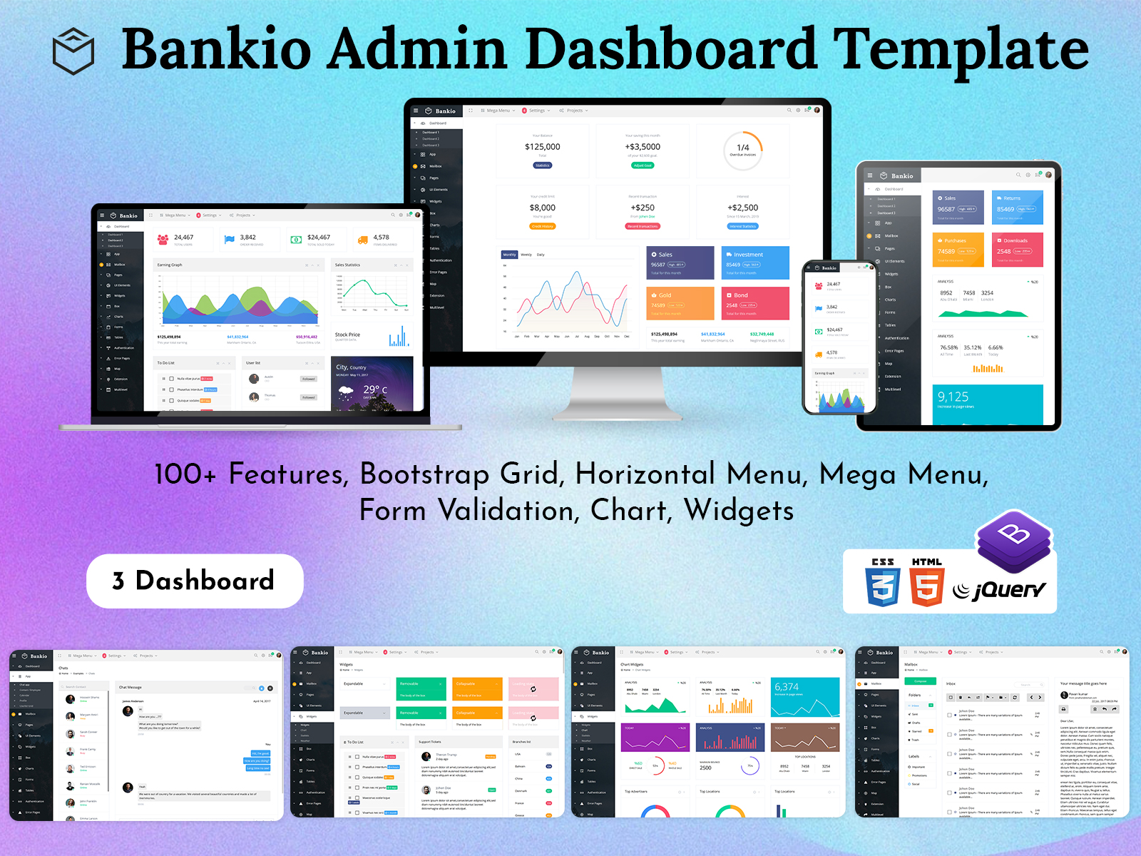 Bootstrap Admin Template & WebApp Template – Bankio