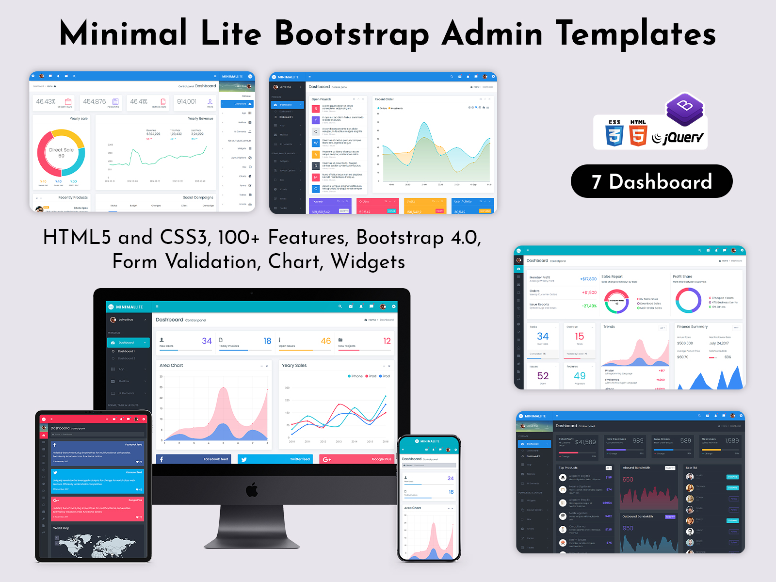 Admin Panel Dashboard With WebApp Template – Minimal Lite