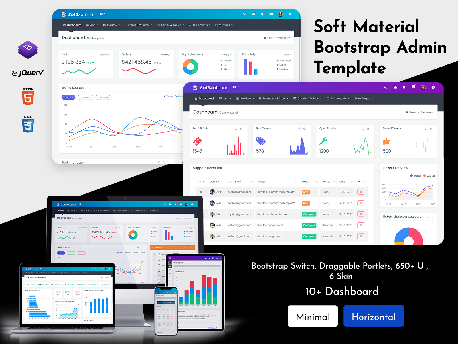 Soft Material Bootstrap Admin Template