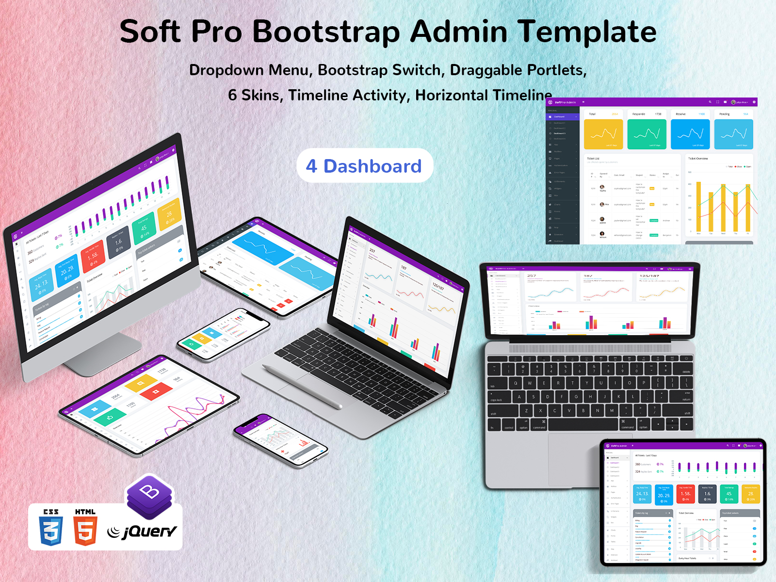 Bootstrap Admin Web App And Admin Panel Dashboard – Soft Pro