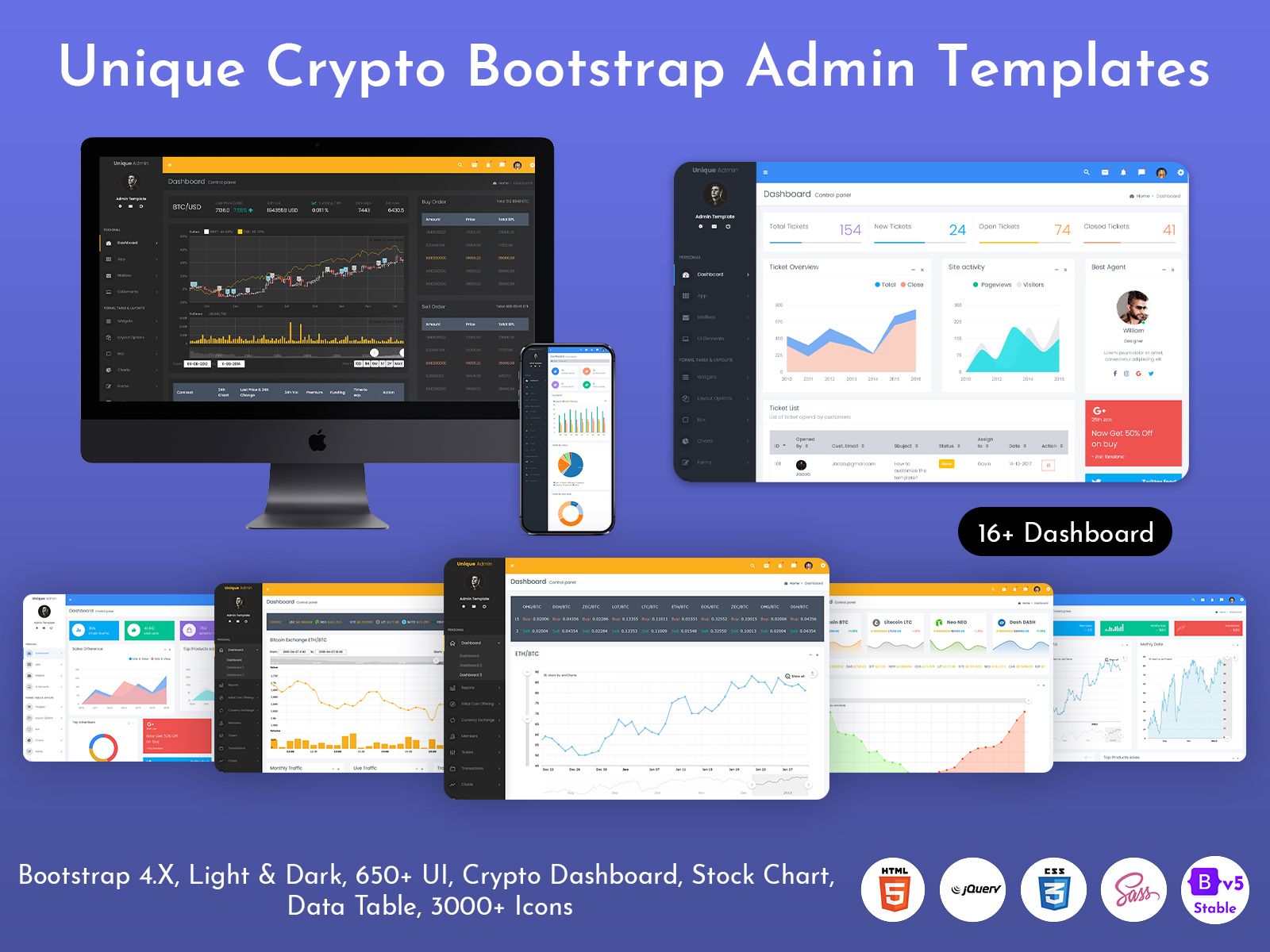 Unique Crypto Bootstrap Admin Templates (10)