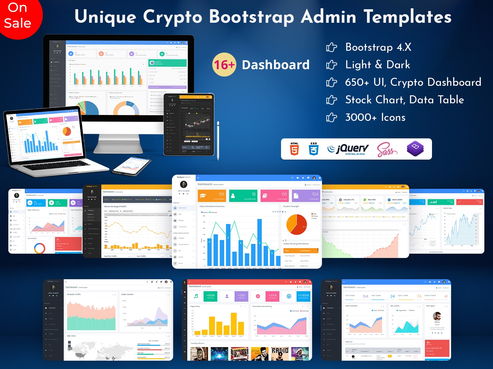 Cryptocurrency Dashboard Admin Dashboard UI Kit – Unique
