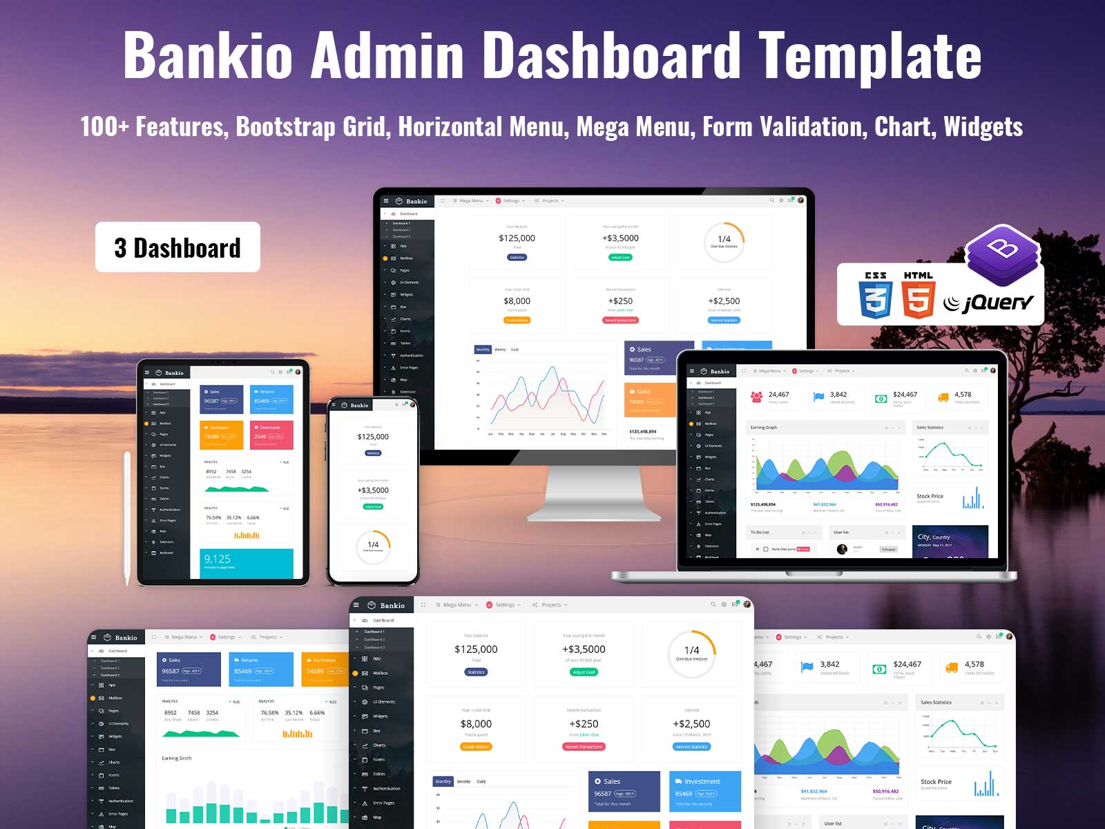 Responsive Bootstrap 4 Admin & WebApp Template – Bankio