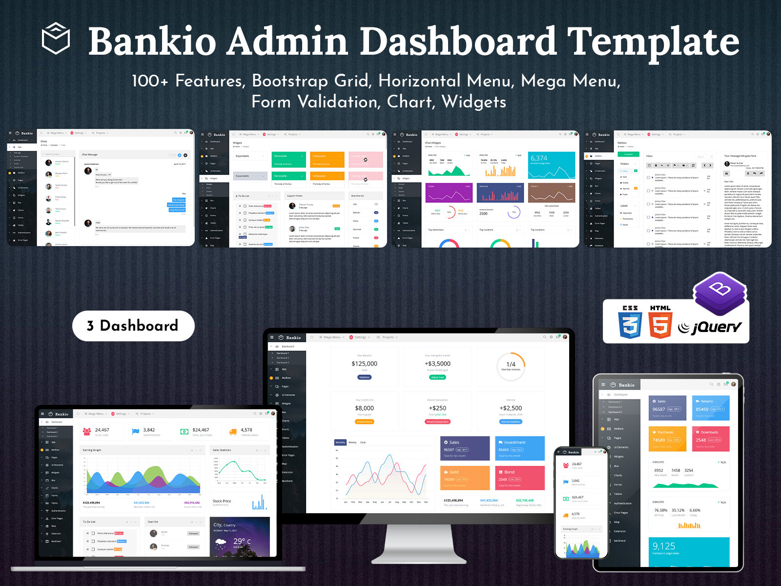 Responsive Web Application Kit & WebApp Template – Bankio