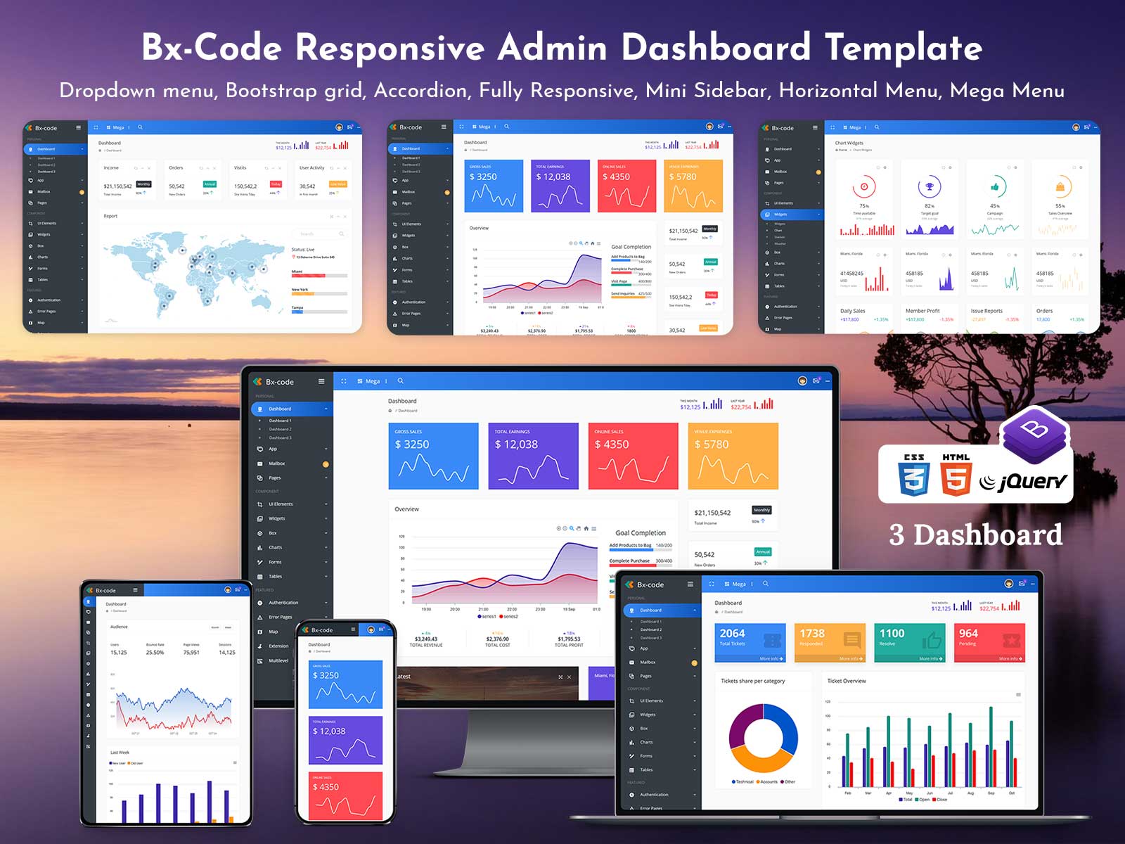 Bx Code Responsive Admin Dashboard Template