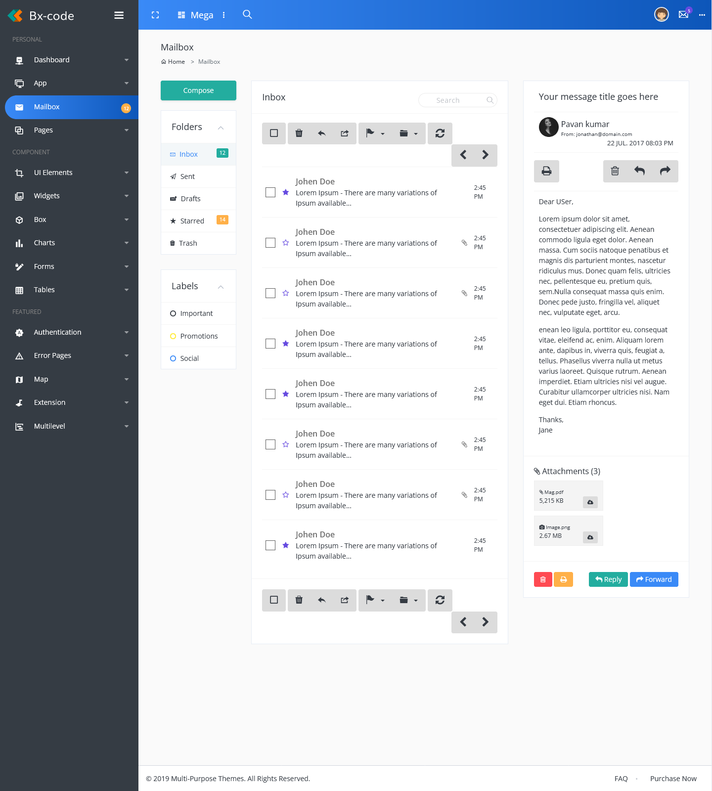 Responsive Admin Dashboard