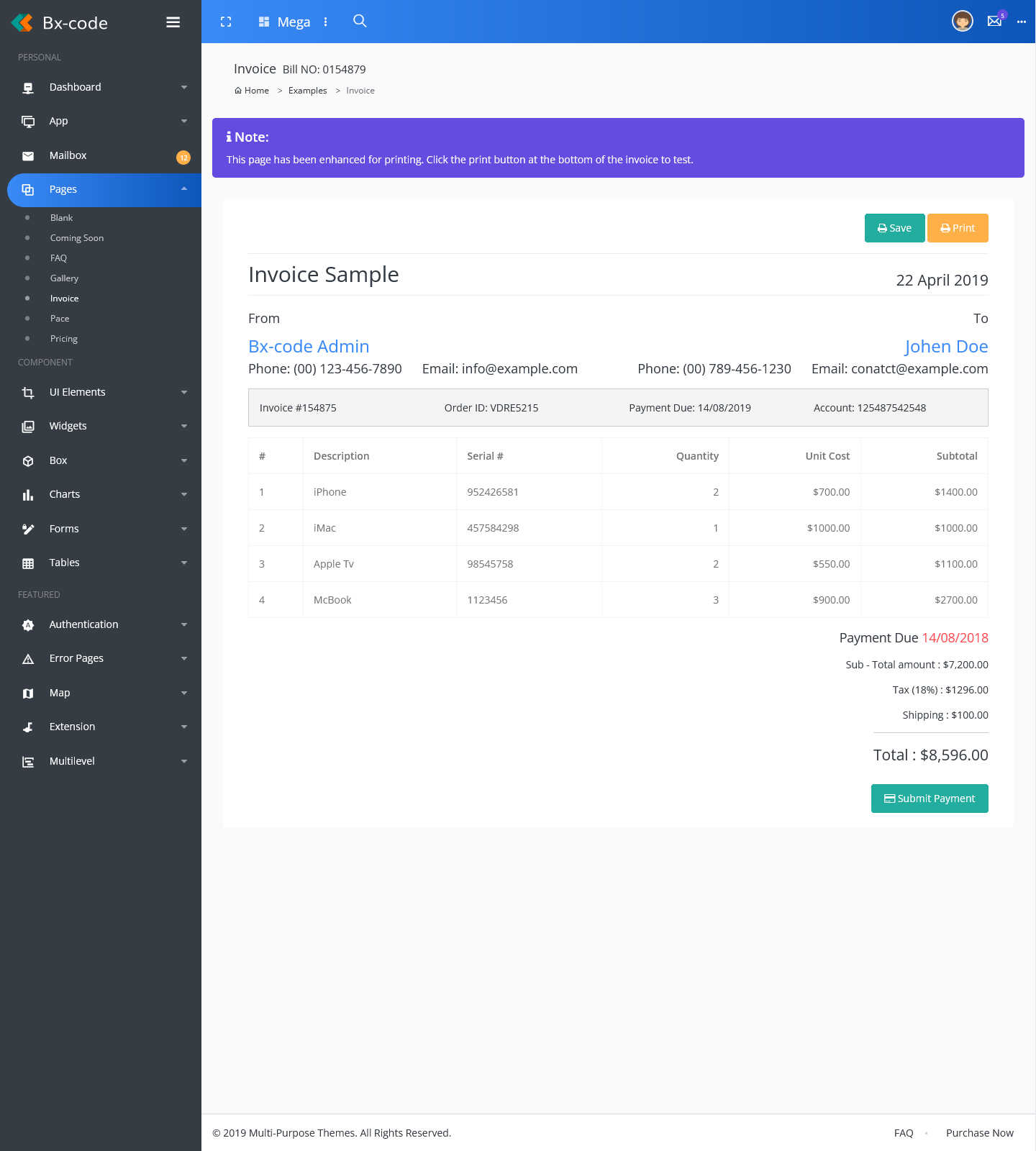 Responsive Admin Dashboard