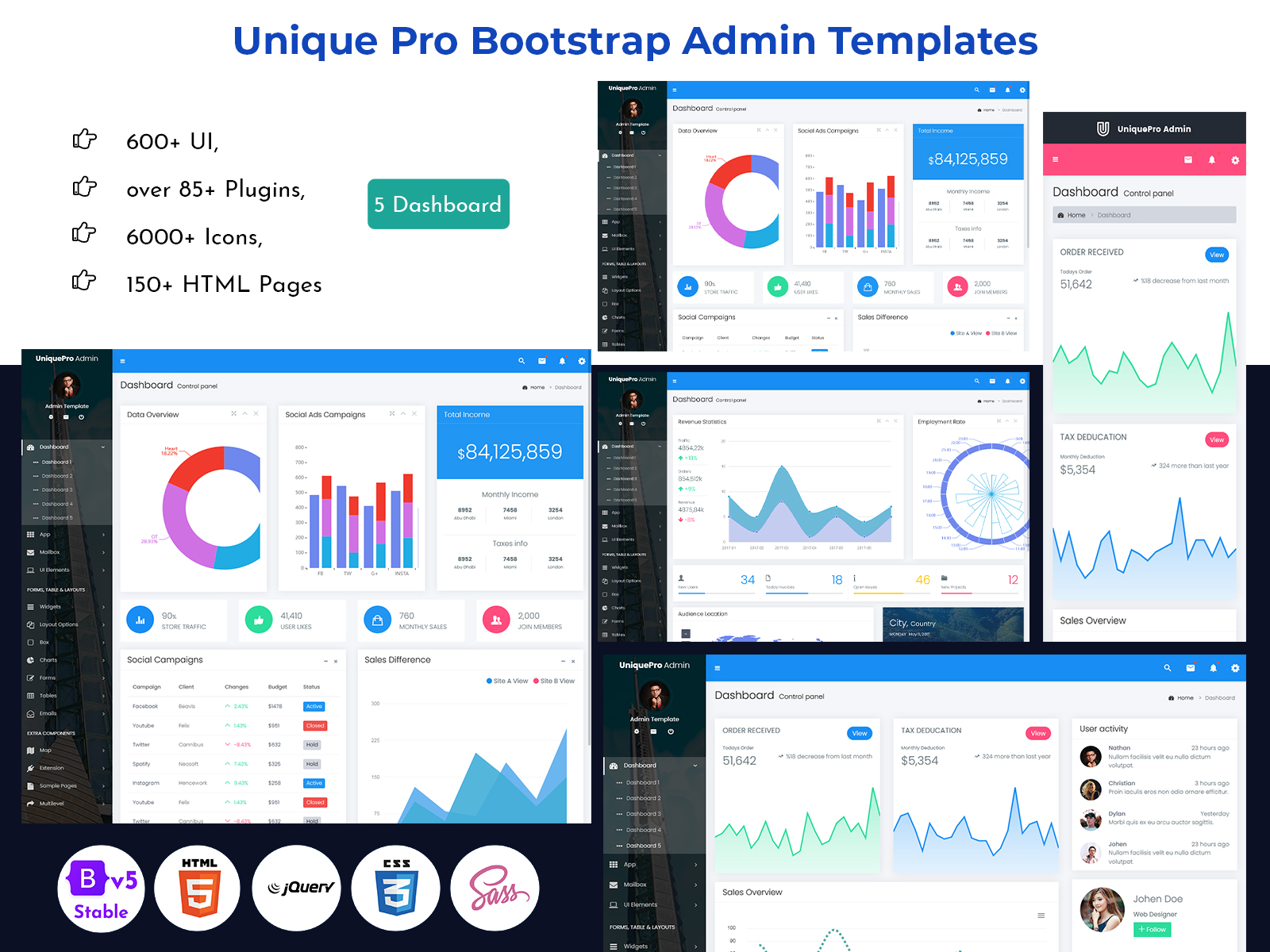 Unique Pro Bootstrap Admin Templates (4)