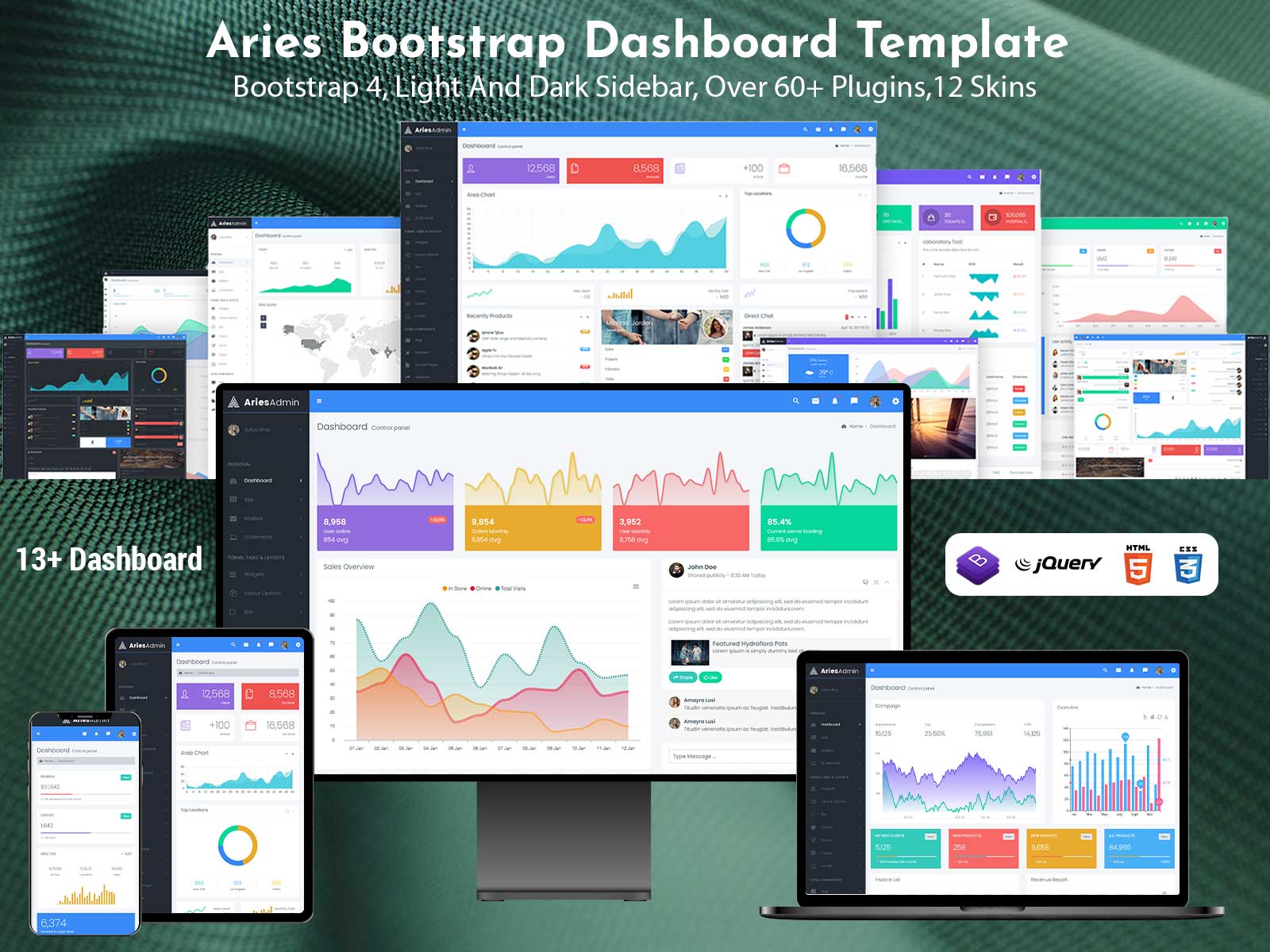 Aries – Bootstrap Admin Web App With Dashboard UI Kit