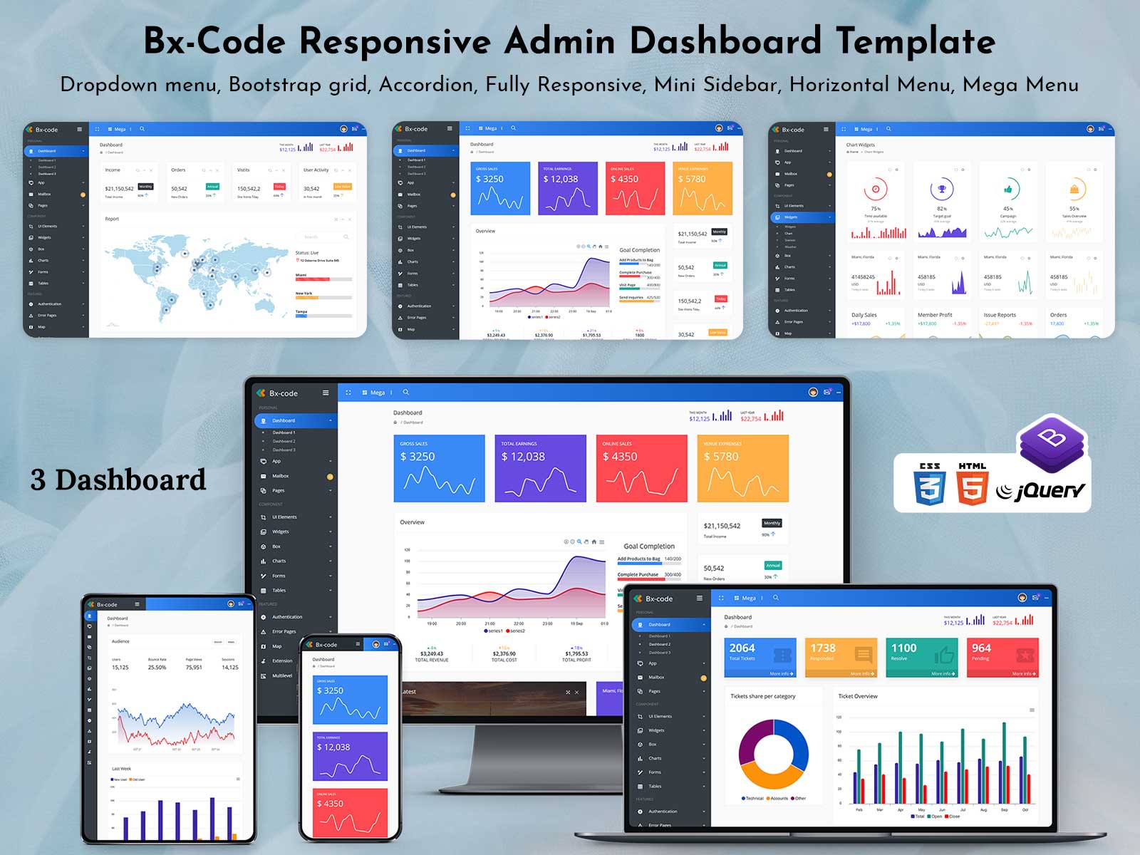 Bx Code Responsive Admin Dashboard Template