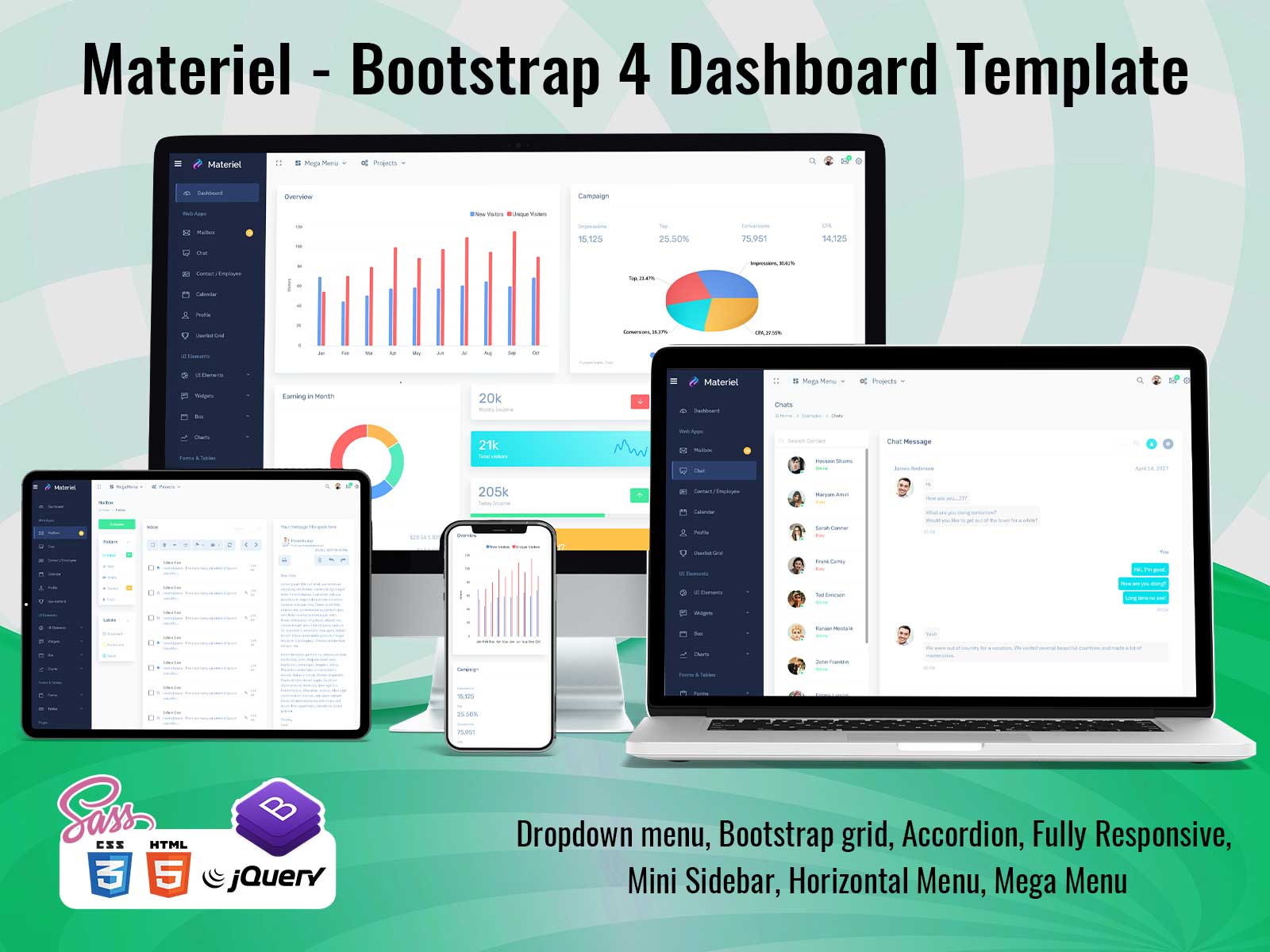 Materiel—Bootstrap 4 Dashboard Template