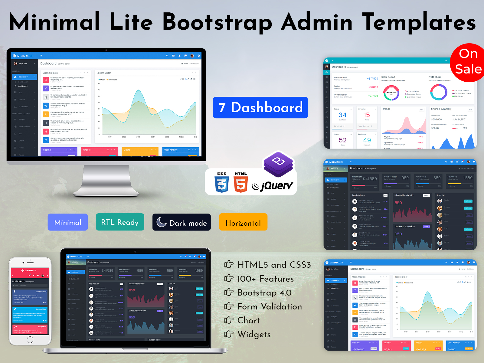 Minimal Lite – Admin Dashboard Templates With Bootstrap UI Kit