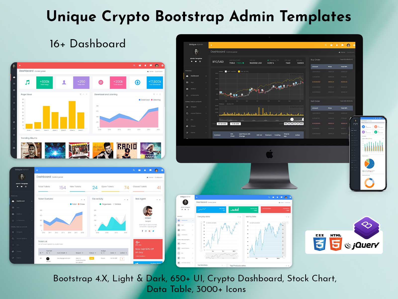 Cryptocurrency Dashboard Admin Template With Crypto UI Kit – Unique