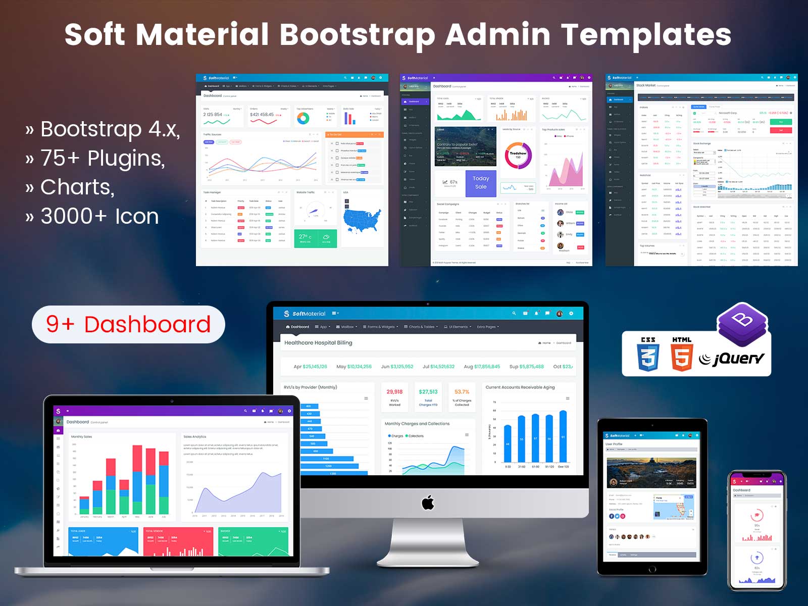 Soft Material – Bootstrap Admin Dashboard With Bootstrap UI Kit