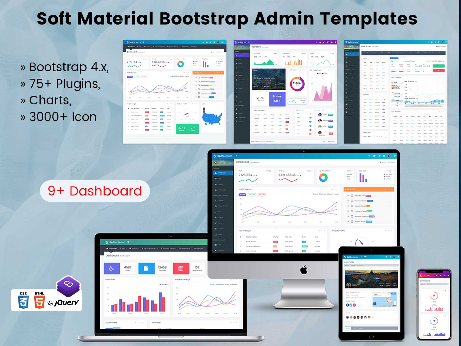 Soft Material – Bootstrap Admin HTML With Bootstrap UI Kit
