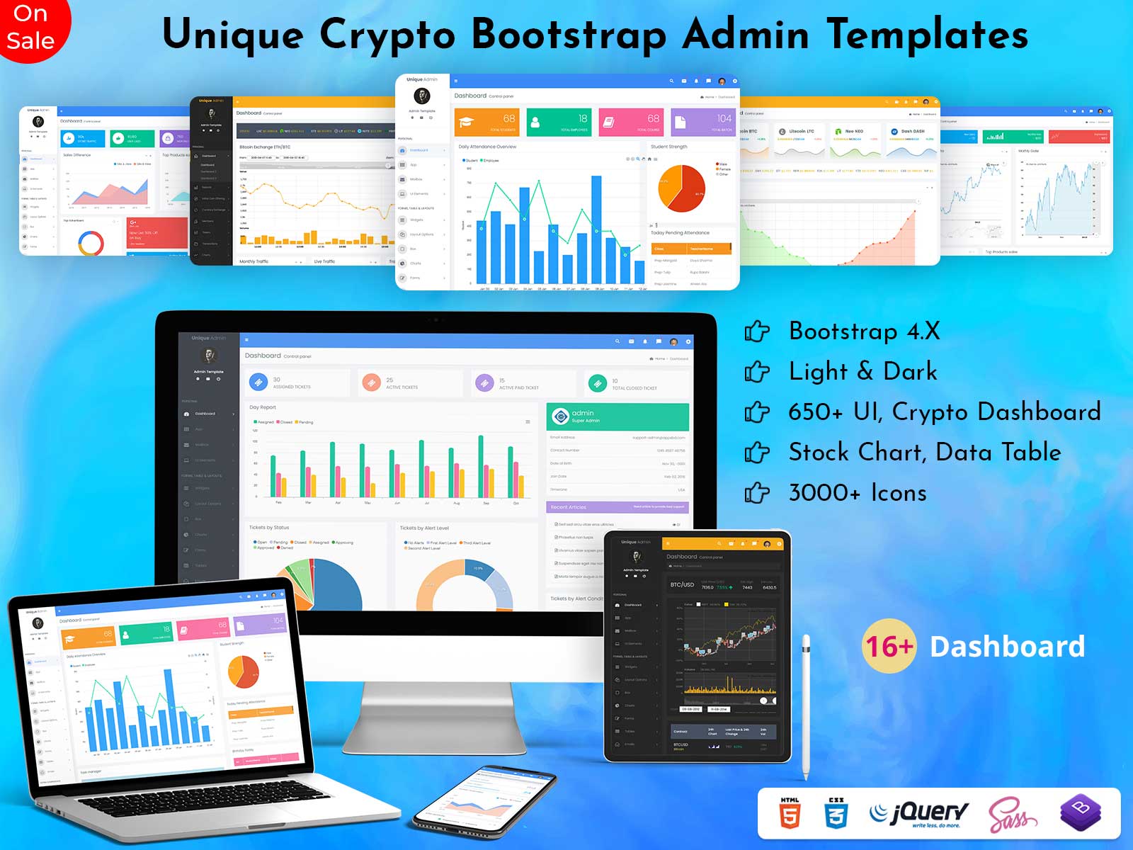 Unique Crypto Bootstrap Admin Templates