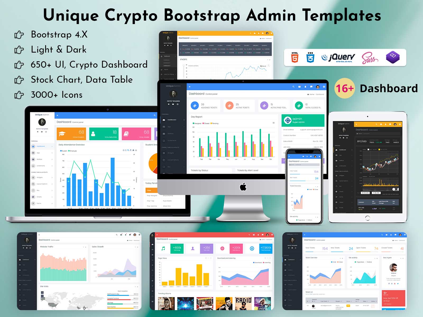 Unique Crypto Bootstrap Admin Templates