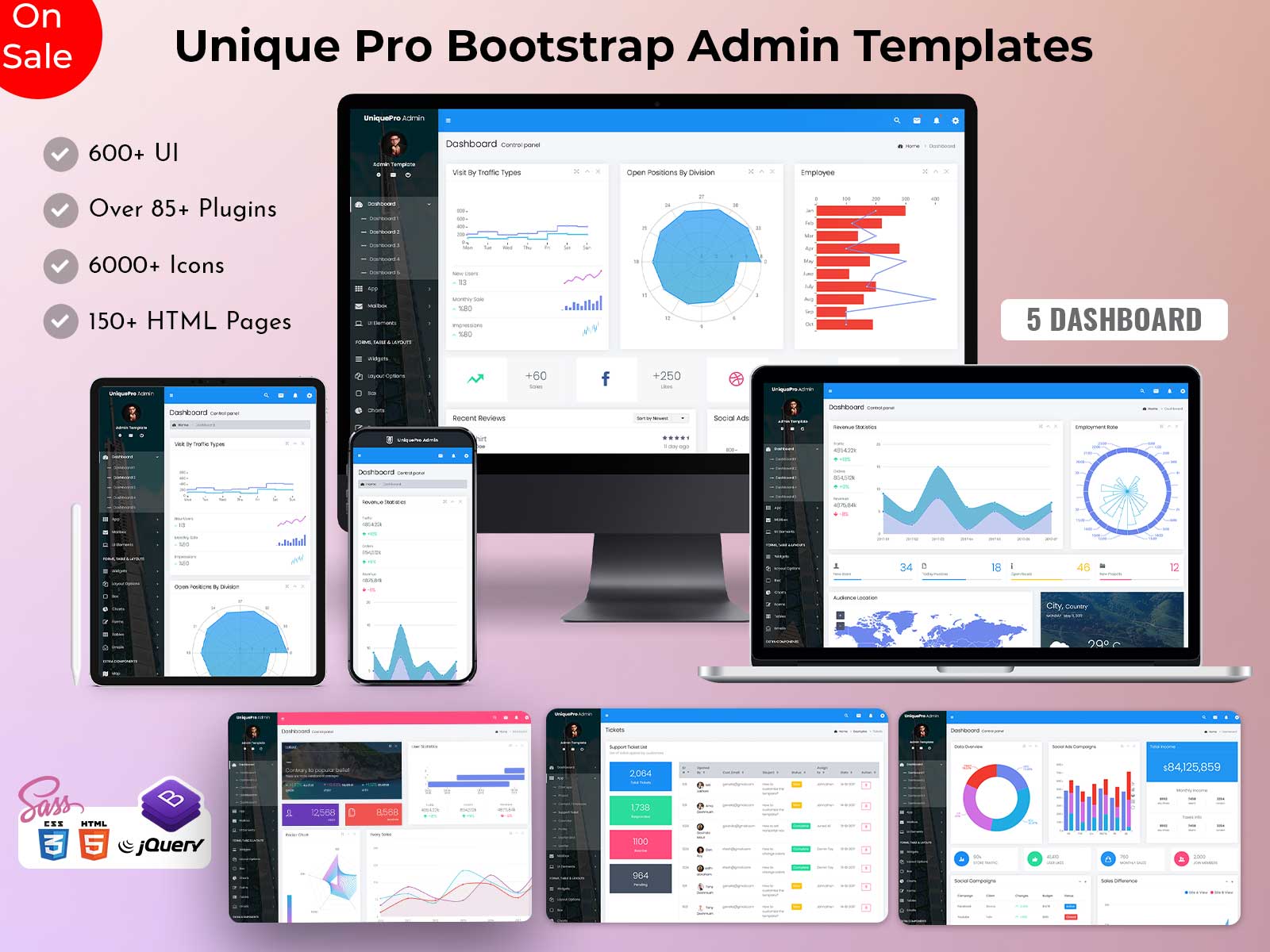 Unique Pro Bootstrap Admin Templates