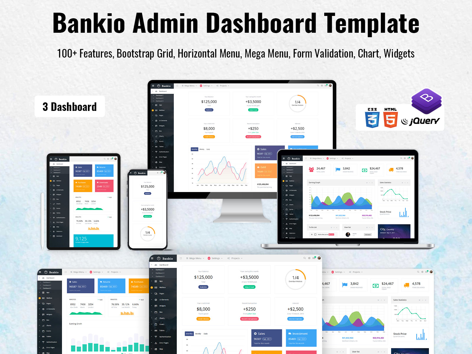 Bootstrap Admin Web App & Analytical Dashboard – Bankio