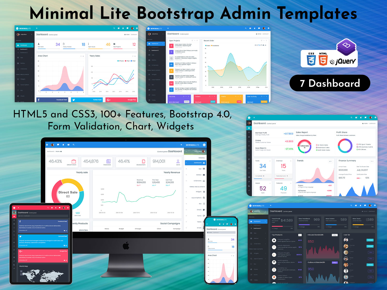 Minimal Lite Bootstrap Admin Templates