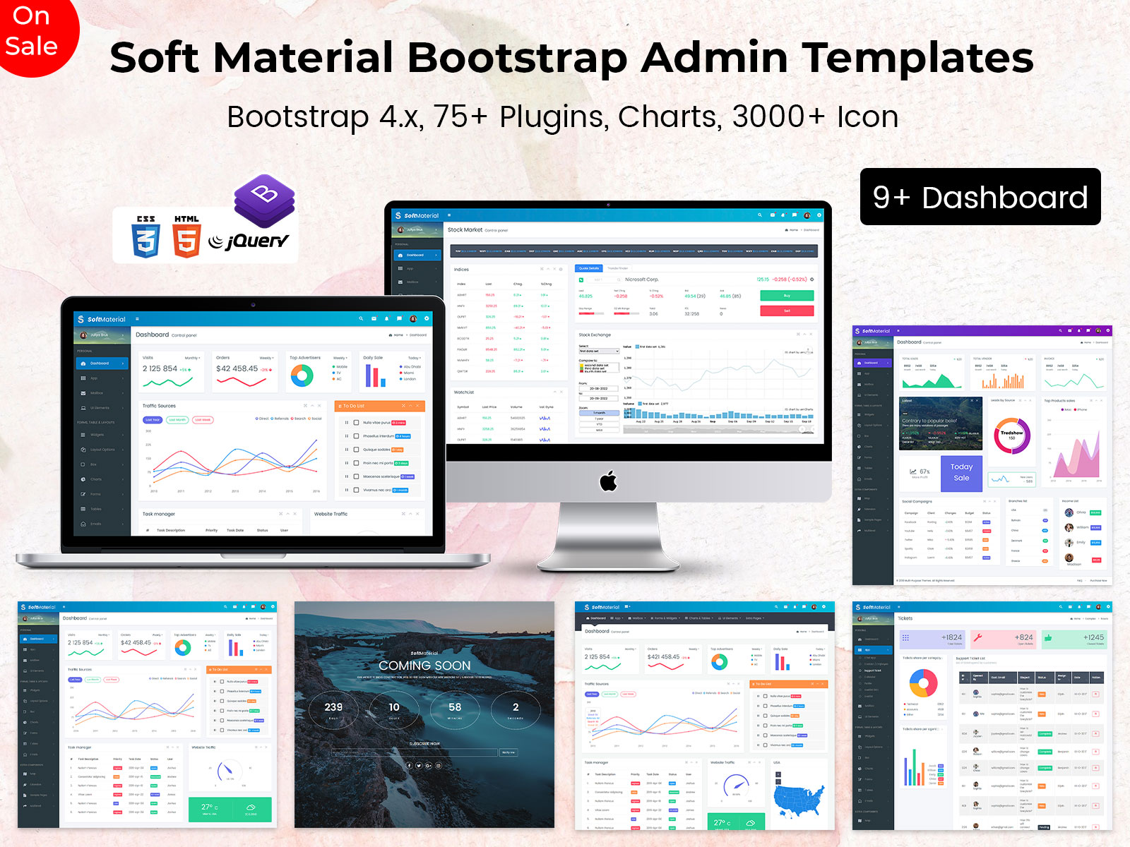 Soft Material – Bootstrap Admin Template With Bootstrap Templates