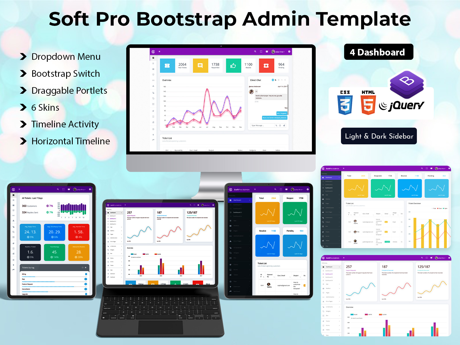 Bootstrap 4 Admin Templates With Bootstrap UI Kit – Soft Pro