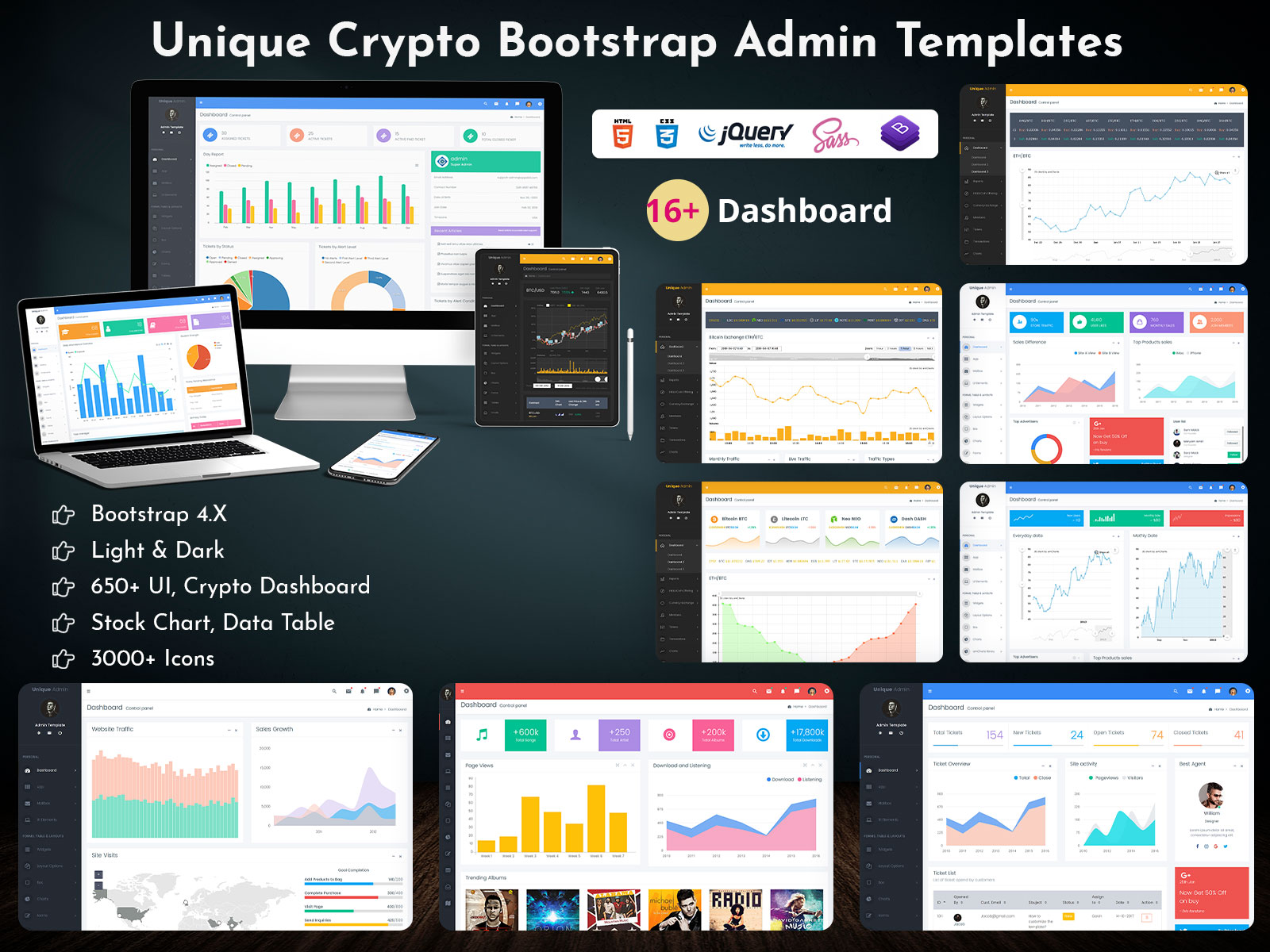 Unique Crypto Bootstrap Admin Templates