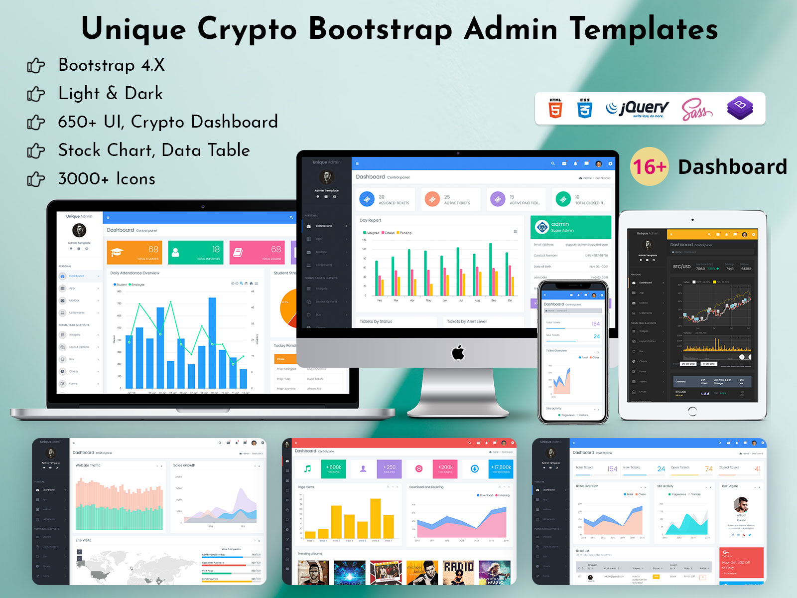 Unique Crypto Bootstrap Admin Templates