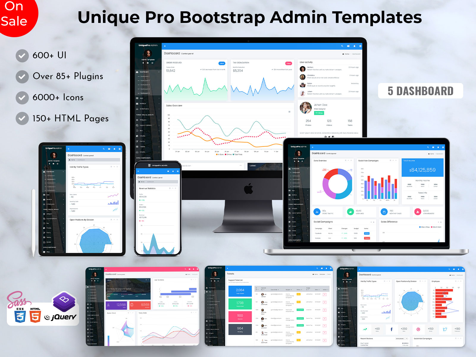 Unique Pro Bootstrap Admin Templates