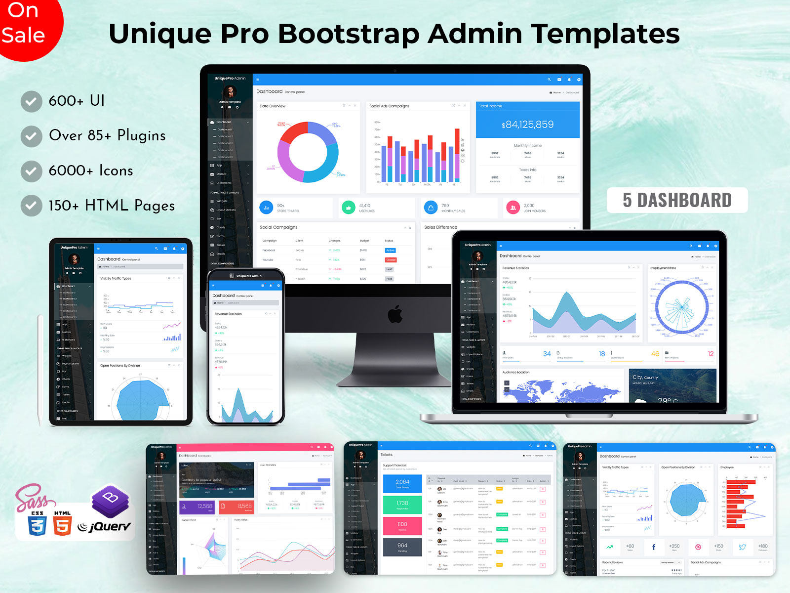 Unique Pro Bootstrap Admin Templates