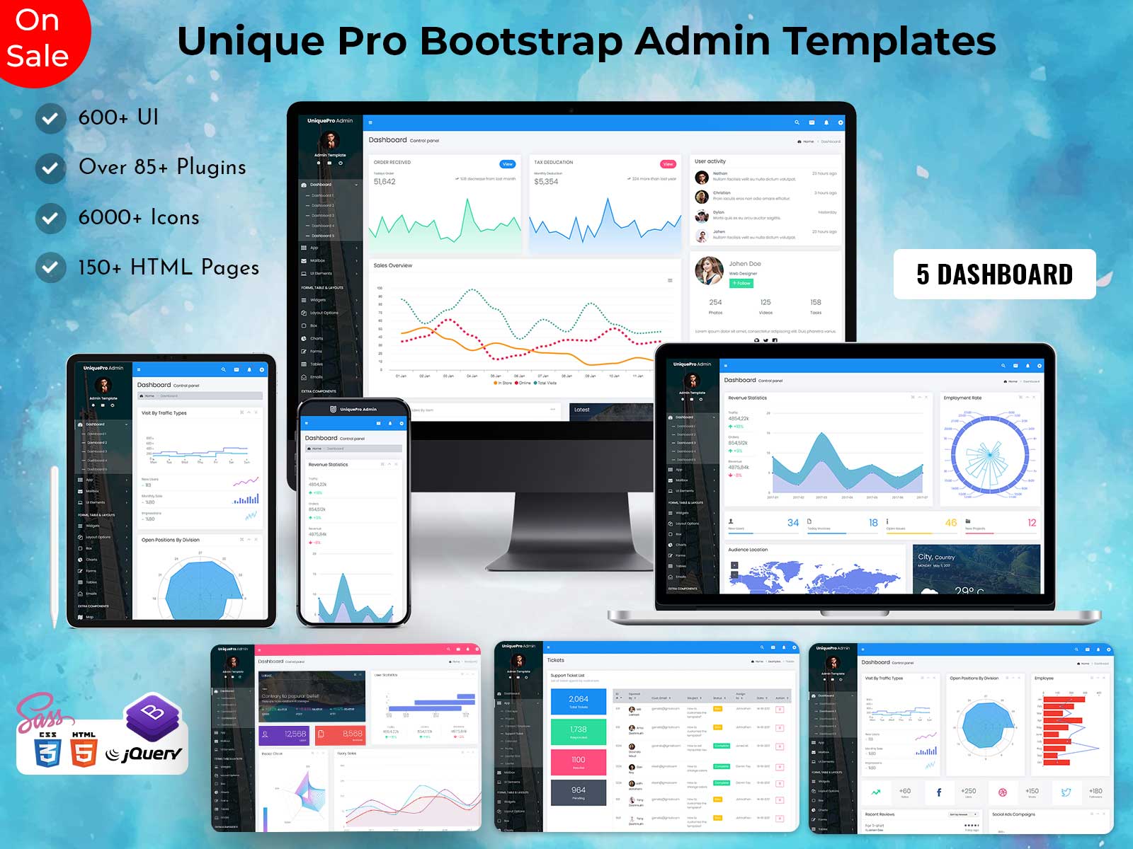 Unique Pro Bootstrap Admin Templates