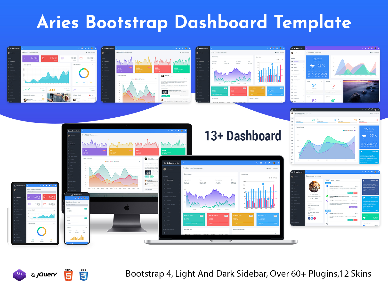 Aries – Responsive Admin Dashboard With Dashboard Design