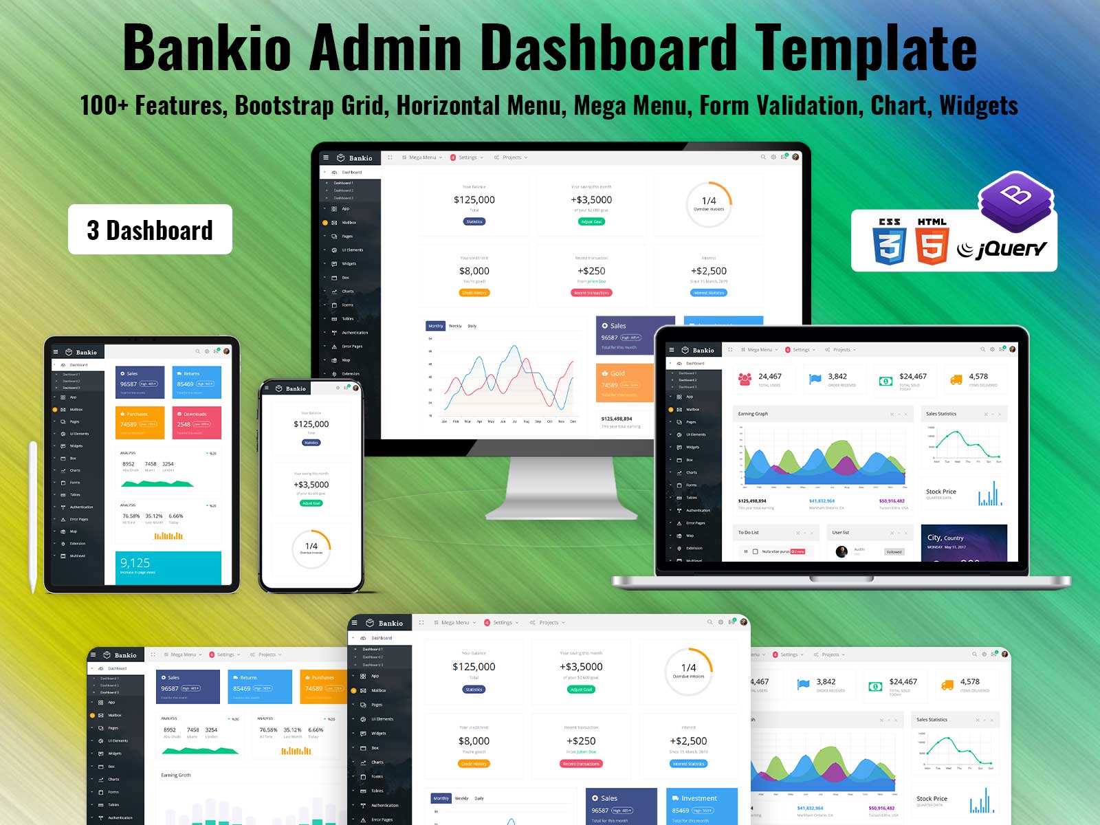 Bootstrap Admin Template With Bootstrap UI Kit – Bankio