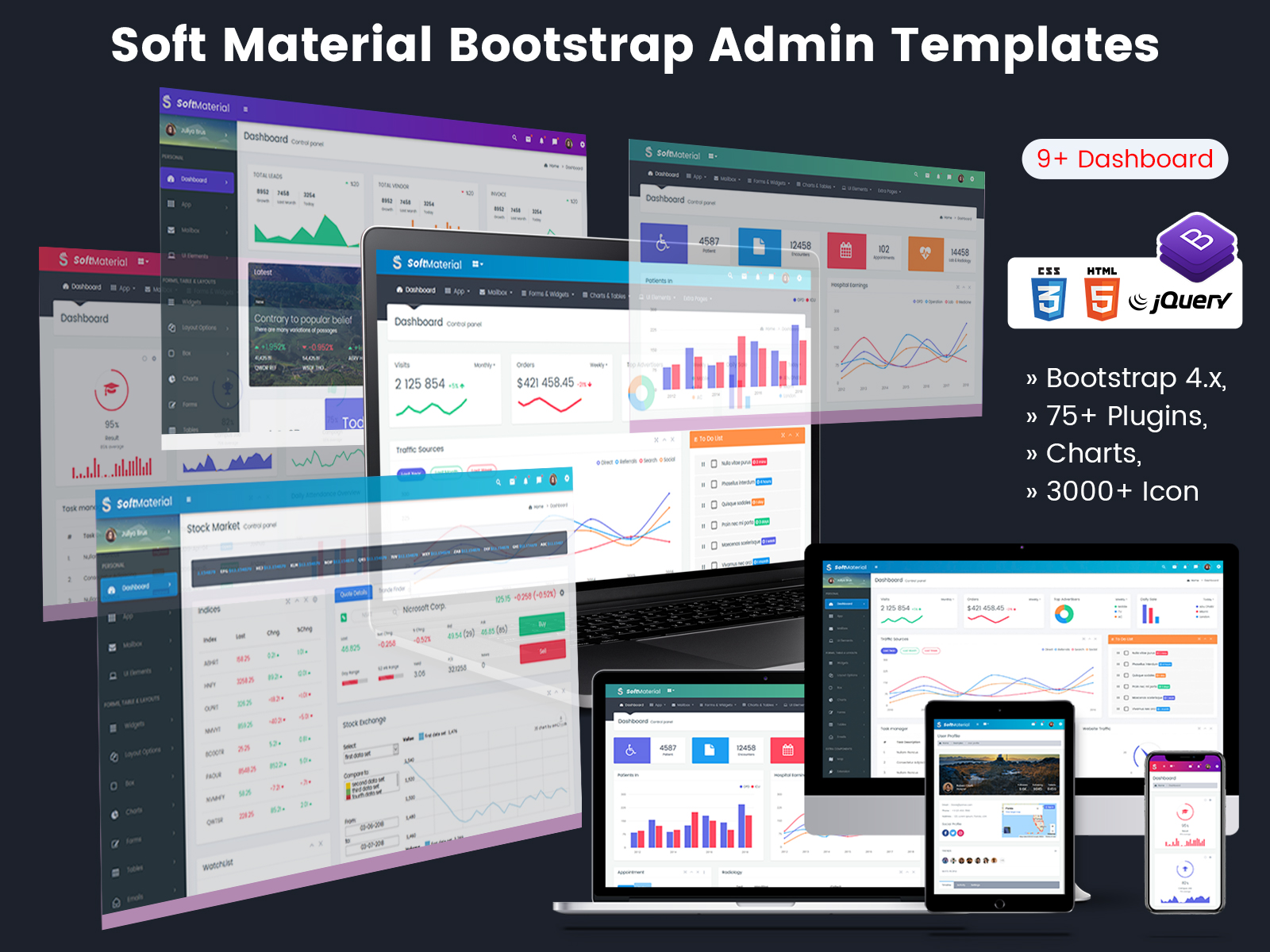 Soft Material – Admin Templates Bootstrap With Admin Panel