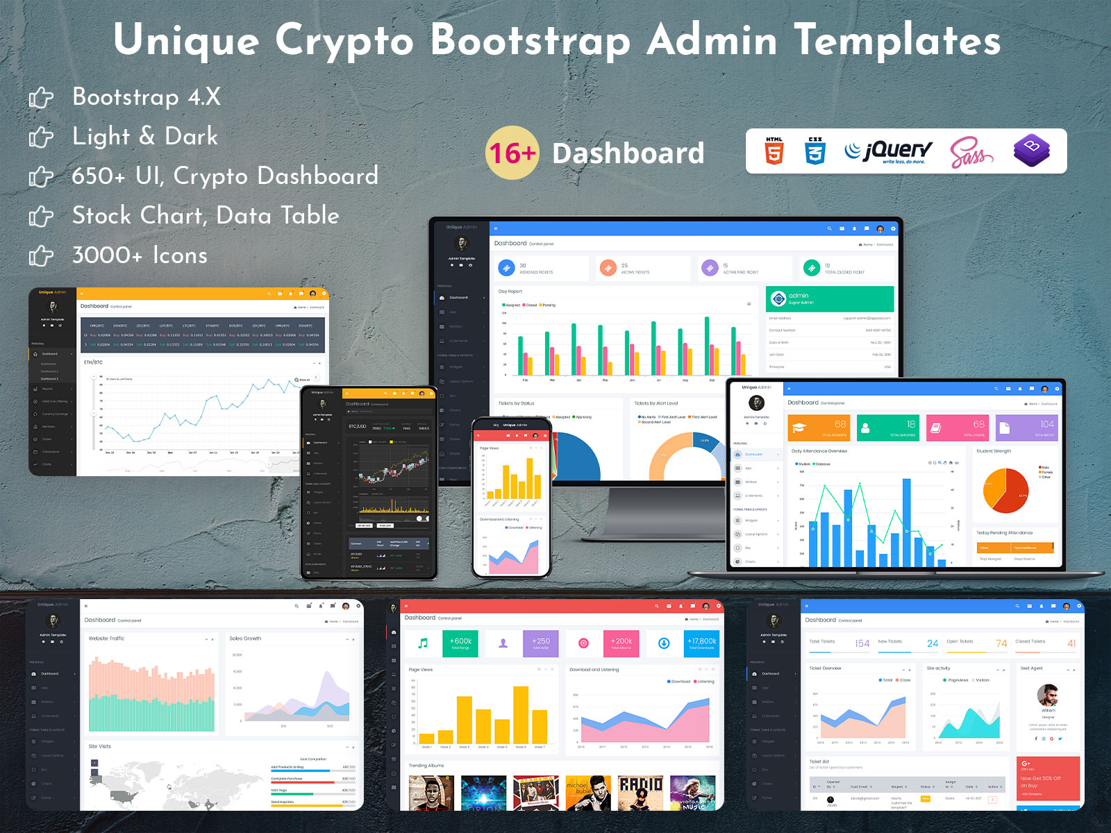 Cryptocurrency Dashboard With Stock Market Chart – Unique