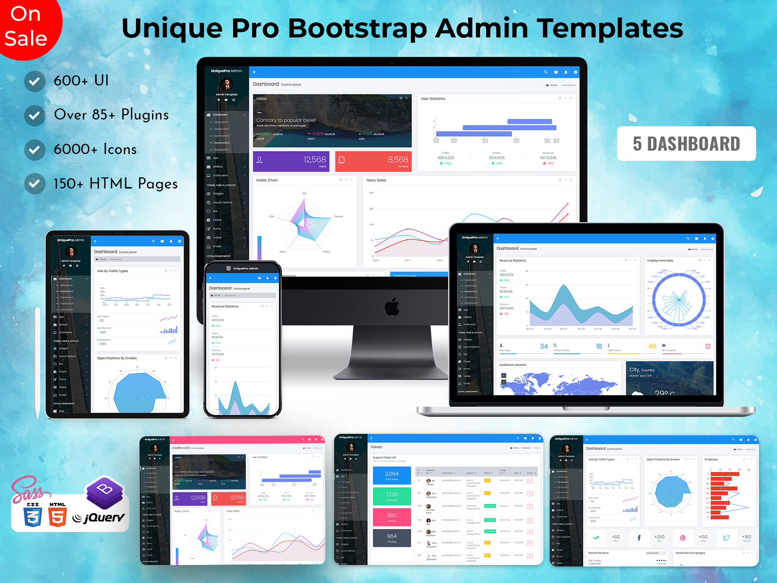 Unique Pro Bootstrap Admin Templates