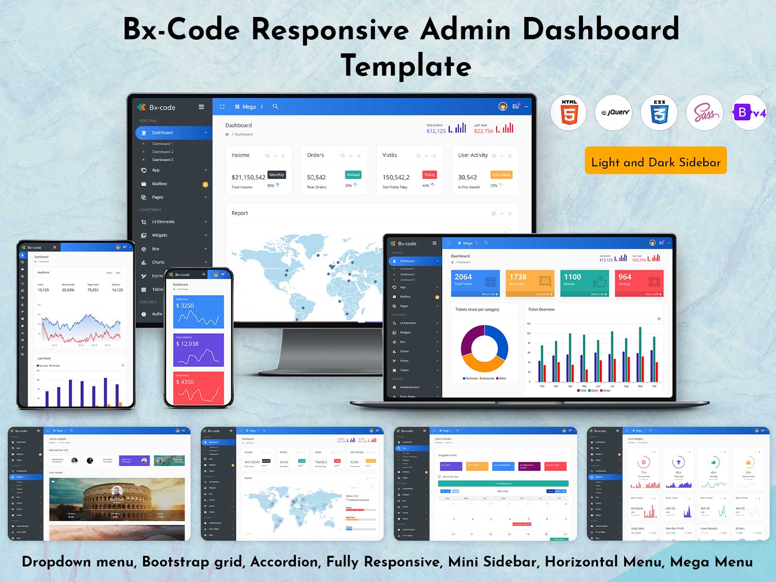 Bx Code Responsive Admin Dashboard Template